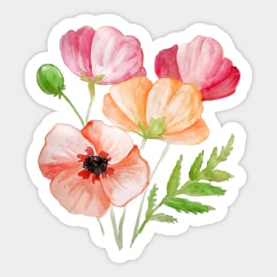 Poppies watercolour Sticker